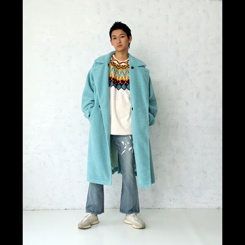 RADIO EVA A146 EVANGELION BOA CHESTERFIELD COAT/BLUE [お届け予定：2023年10月中旬](M　 BLUE): ファッション | EVANGELION STORE オンライン