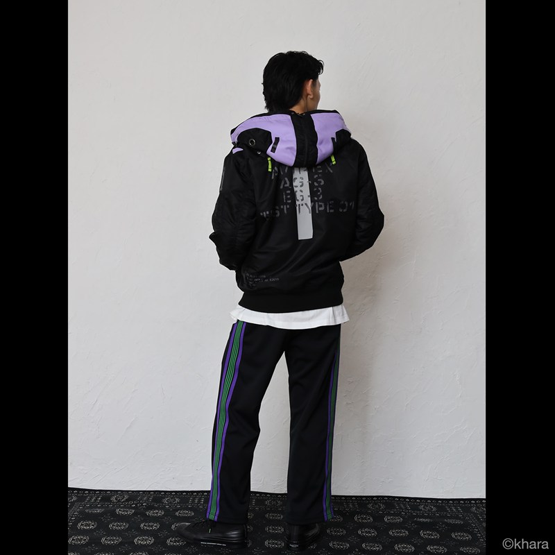 【RADIO EVA"THE 30"】C084 EVANGELION MA-1 REMODEL by AVIREX/BLACK(EVA-01) BLACK M