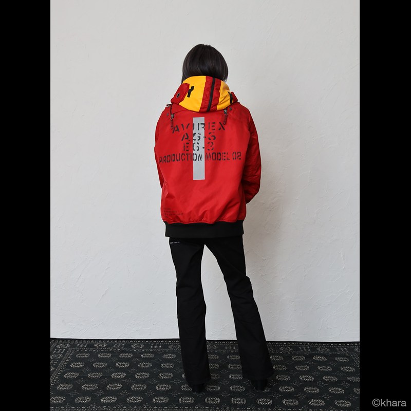 【RADIO EVA"THE 30"】C084 EVANGELION MA-1 REMODEL by AVIREX/RED(EVA-02) RED M