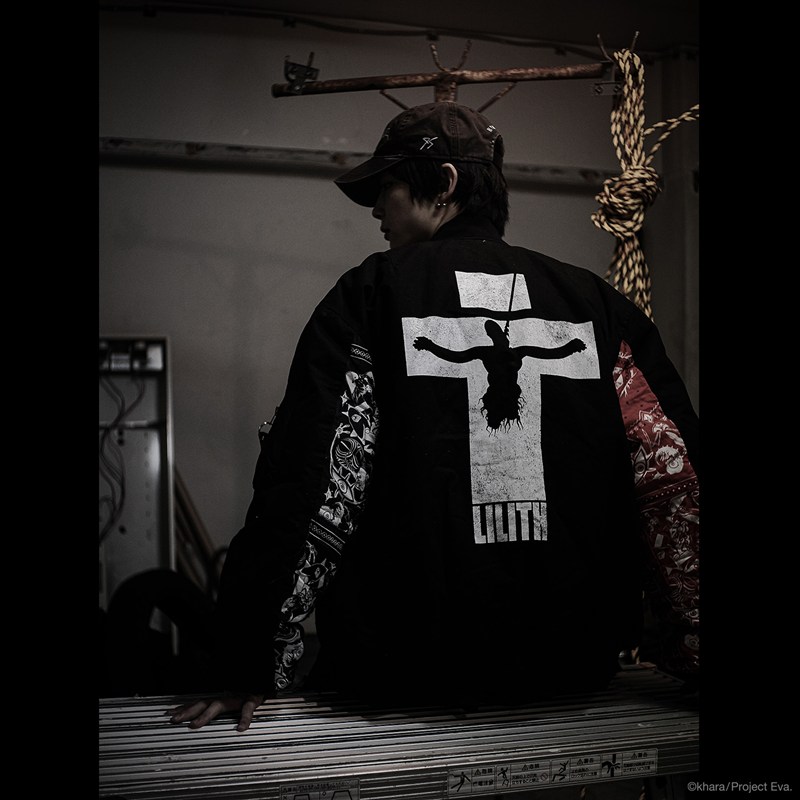 【EVANGELION:95】0119 MA-1 Jacket/BLACK BLACK XL
