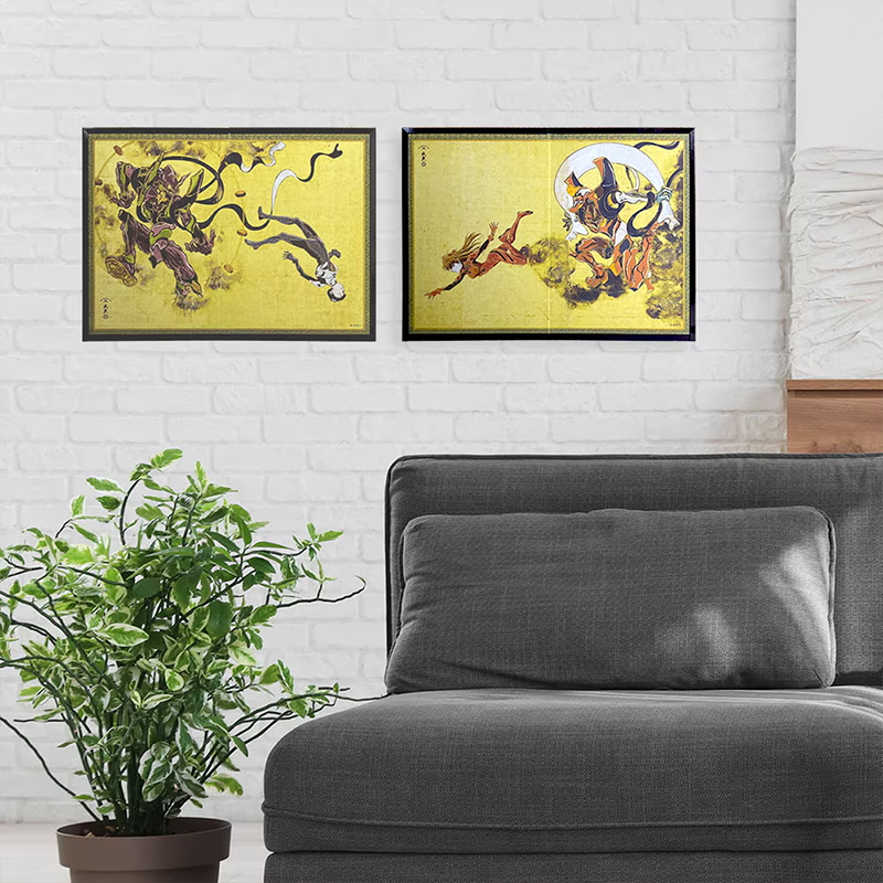 【受注生産品】エヴァ浮世絵屏風「EVANGELION風神雷神図屏風」風神図:2号機/アスカ(版三)