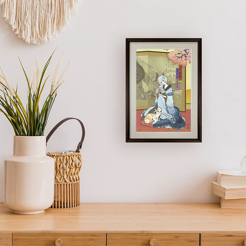 エヴァ浮世絵 箱根八里美人三画揃/レイ/共通マットカラー(版三)