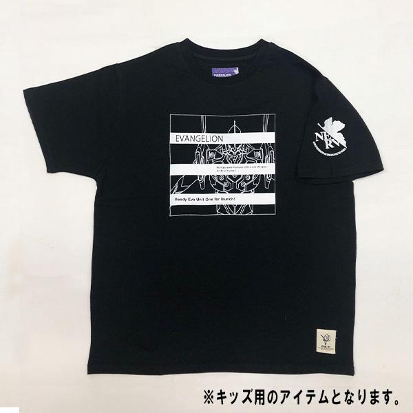 エヴァンゲリオン初号機ラインロゴTシャツブラック/キッズ（三高