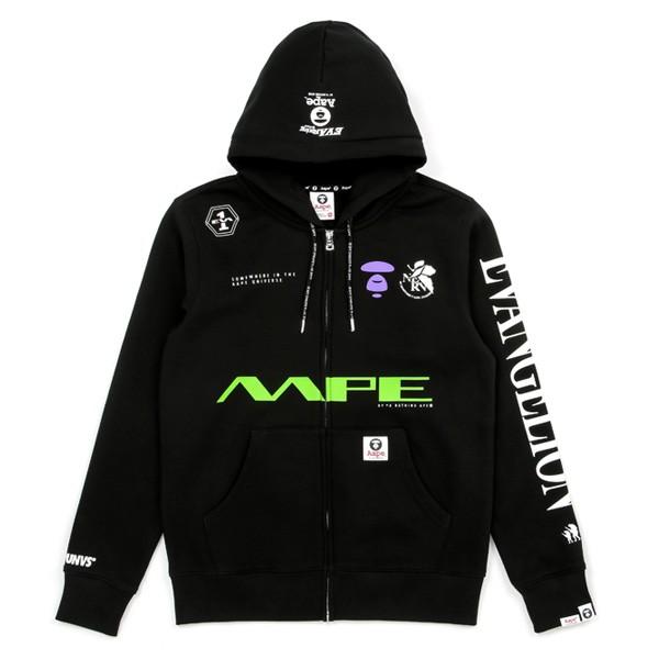 AAPE x EVANGELION RACING】Moon Face Jacket/黒: ファッション AAPE x EVANGELION RACING】Moon Face Jacket/黒: ファッション