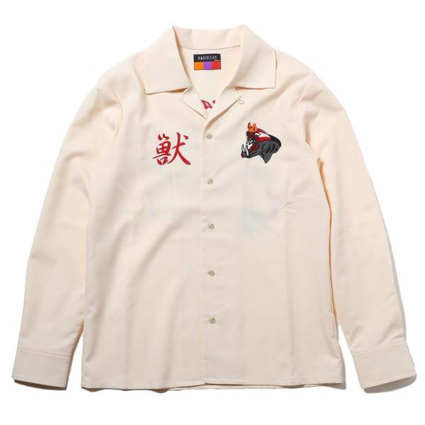 RADIO EVA 708 THE BEAST EMBROIDERY SOUVENIR SHIRT/ベージュ