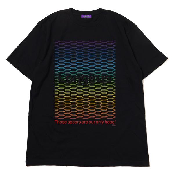 RADIO EVA 466 Longinus Art T-Shirt/BLACK×RAINBOW
