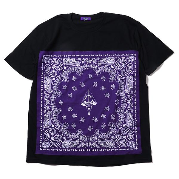 RADIO EVA 771 EVA-01 PAISLEYS BANDANA T-Shirt/BLACK×PURPLE