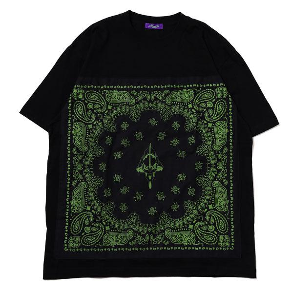 RADIO EVA 771 EVA-01 PAISLEYS BANDANA T-Shirt/BLACK×GREEN