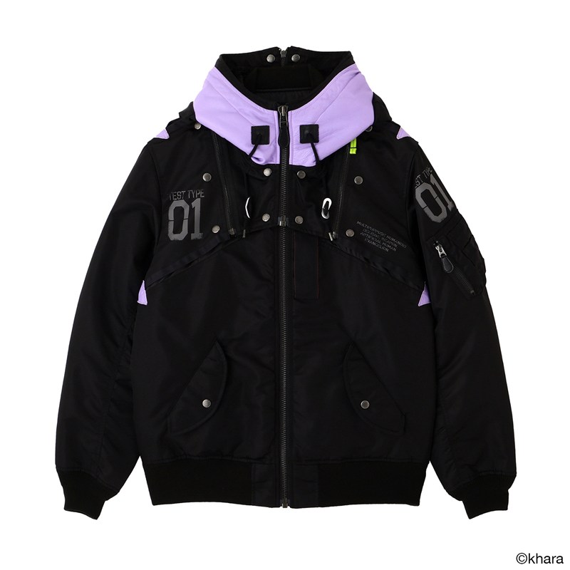 【RADIO EVA"THE 30"】C084 EVANGELION MA-1 REMODEL by AVIREX/BLACK(EVA-01) BLACK M