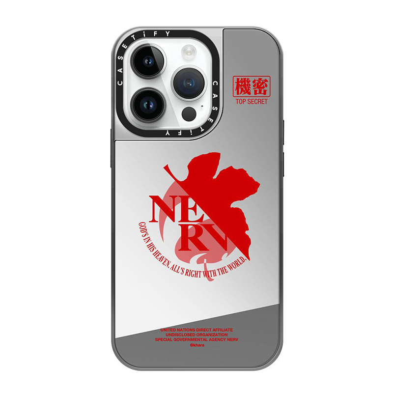 【CASETiFYxEVA】NERV Logo MagSafe 対応ミラーケース（シルバー）/iPhone 14 Pro:  スマホ用品・音楽雑貨・電子機器 | EVANGELION STORE オンライン