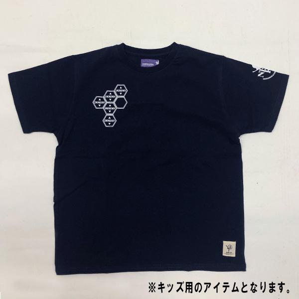 エヴァンゲリオン初号機ラインロゴTシャツブラック/キッズ（三高