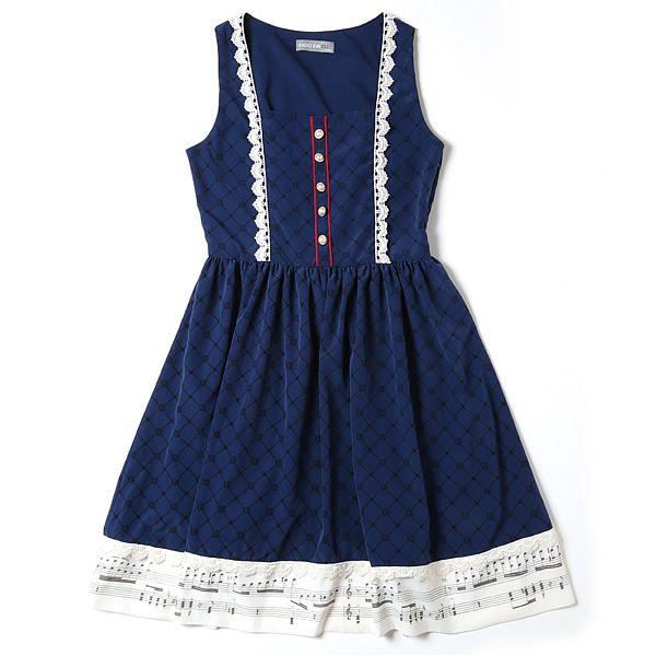 RADIO EVA DUO 004 ノースリーブミュージカルスコアドレス