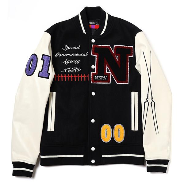 RADIO EVA 862 EVANGELION BASEBALL JACKET/BLACK×BLACK(EVA-01)
