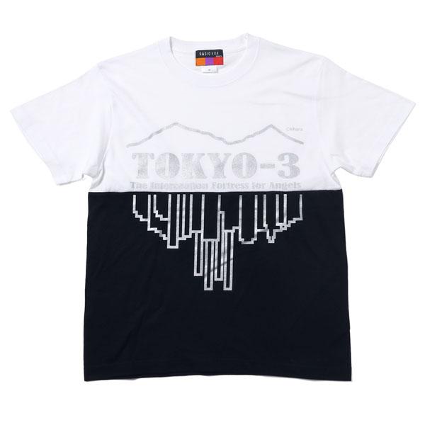 RADIO EVA A026 TOKYO-3 2Tone T-Shirt β/BLACK×WHITE