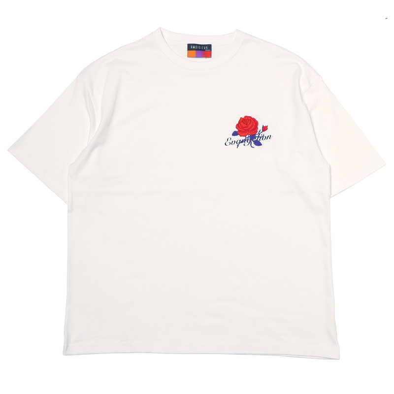 RADIO EVA A224 EVA-01 Flower Embroidery T-Shirt β/GRAY×NAVY