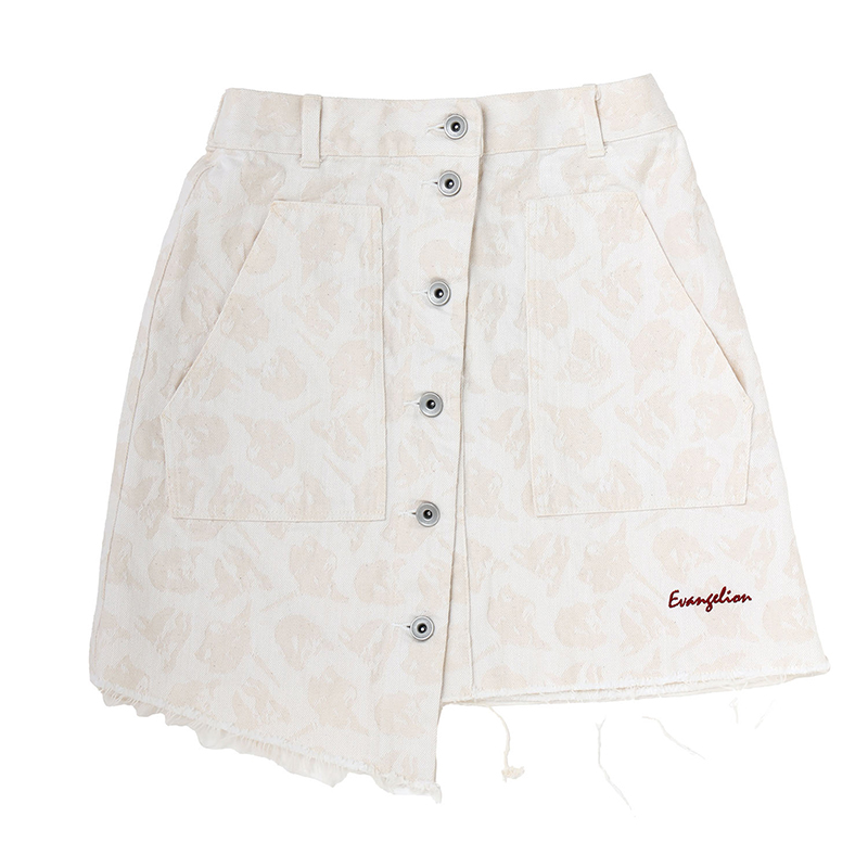 RADIO EVA A334 EVANGELION MONOGRAM JACQUARD DENIM SKIRT/WHITE [お届け予定：2026年2月上旬]