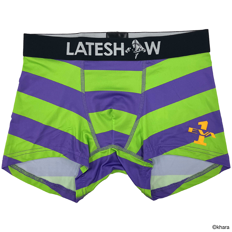 【RADIO EVA"THE 30"】 C061 EVANGELION Border Boxer by LATESHOW/PURPLE [お届け予定：2026年4月上旬]