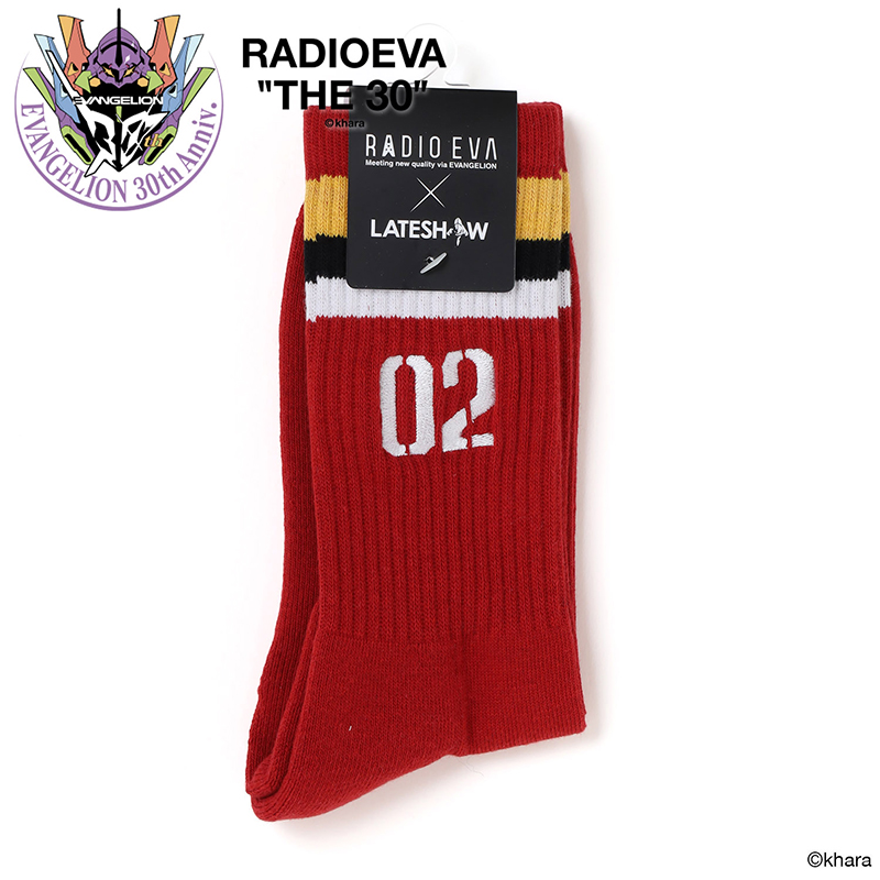 【RADIO EVA"THE 30"】 C083 EVANGELION Line Socks by LATESHOW/RED/25cm～27cm [お届け予定：2026年4月下旬]