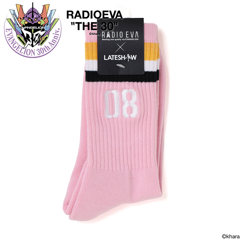 【RADIO EVA"THE 30"】 C083 EVANGELION Line Socks by LATESHOW/PINK/25cm～27cm [お届け予定：2026年4月下旬]