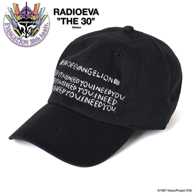 【RADIO EVA"THE 30"】C086 RADIO EVA×IKUMI EMBROIDERY CAP by OpenFolders / BLACK [お届け予定：2026年6月上旬]