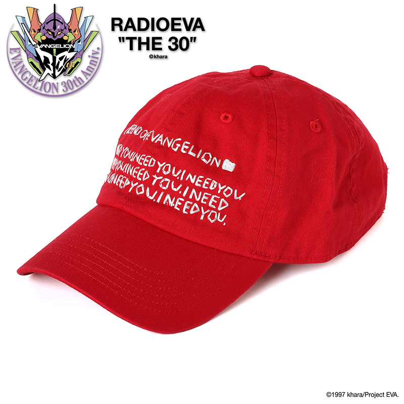 【RADIO EVA"THE 30"】C086 RADIO EVA×IKUMI EMBROIDERY CAP by OpenFolders / RED [お届け予定：2026年6月上旬]