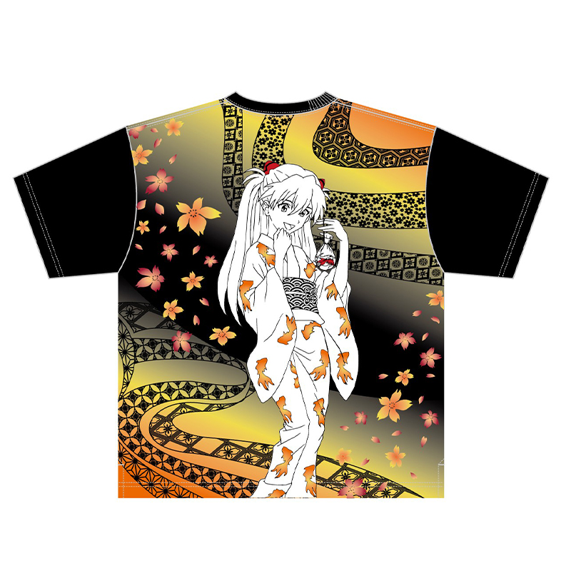 【EVAｘ錦】アスカ浴衣夏祭りTシャツ/黒 [お届け予定：2026年6月下旬]