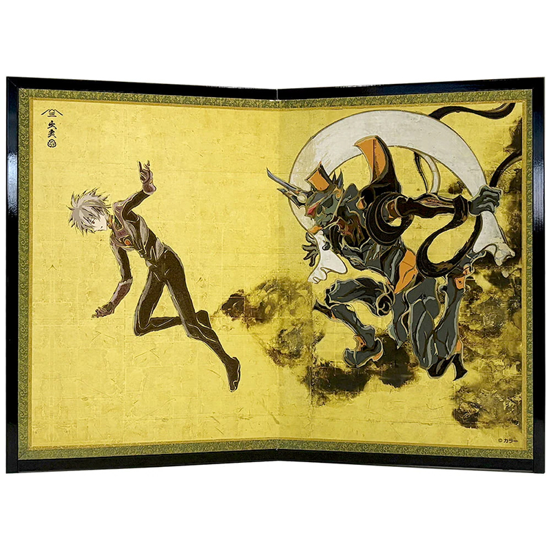 【受注生産品】エヴァ浮世絵屏風「EVANGELION風神雷神図屏風」風神図：Mark.06/カヲル（版三）