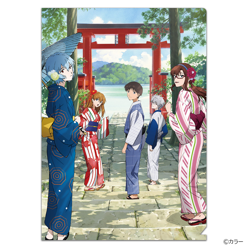 【えう゛ぁ屋限定】クリアファイル／浴衣の5人・鳥居前