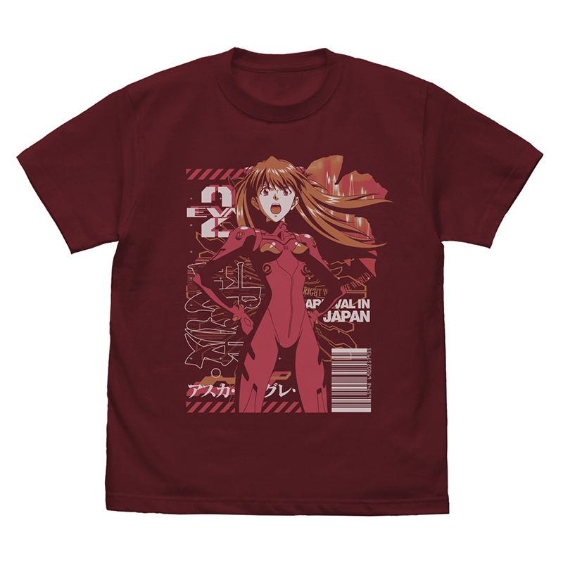 エヴァンゲリオン EVA2号機パイロット アスカTシャツ/BURGUNDY（COSPA) [お届け予定：2026年10月上旬]
