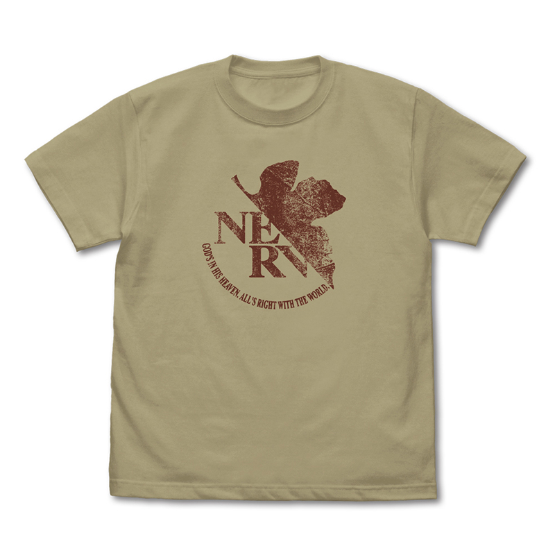 エヴァンゲリオン NERVヴィンテージロゴTシャツ/SAND KHAKI（COSPA） [お届け予定：2026年10月上旬]