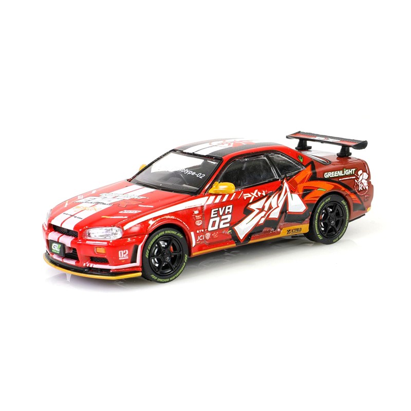 エヴァレーシング 1/64ミニカー EVA RT PRODUCTION MODEL-02 NISSAN SKYLINE GT-R V-SPEC (R34) 1999（GREENLIGHT） [お届け予定：2027年10月中旬]