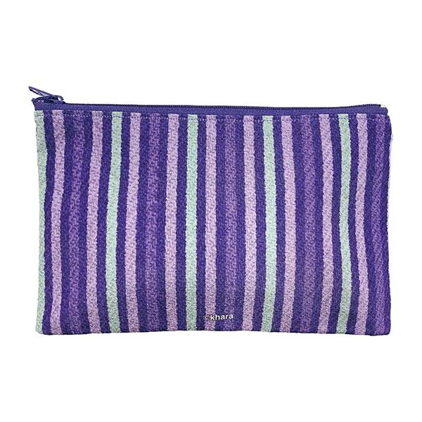 エヴァンゲリオン和柄 ちりめんポーチ/ストライプEVA-01（マリモクラフト）