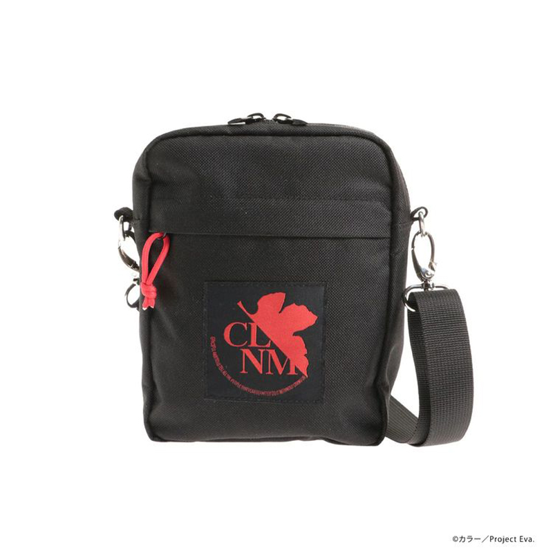【EVANGELIONｘCALNAMUR】NERVマークポシェットバッグ/黒 [お届け予定：2026年4月中旬]