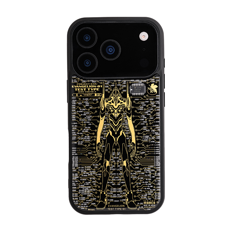 FLASH EVA01 基板アートiPhone 17Proケース/黒（電子技販）